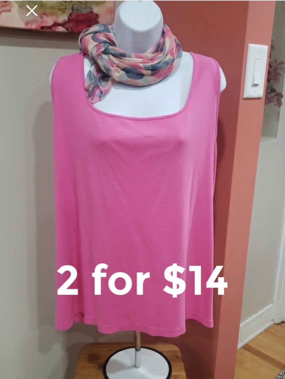 Sigrid Olsen Sport Seamless Bandeau - Bright Pink Sleeveless Top, 3X